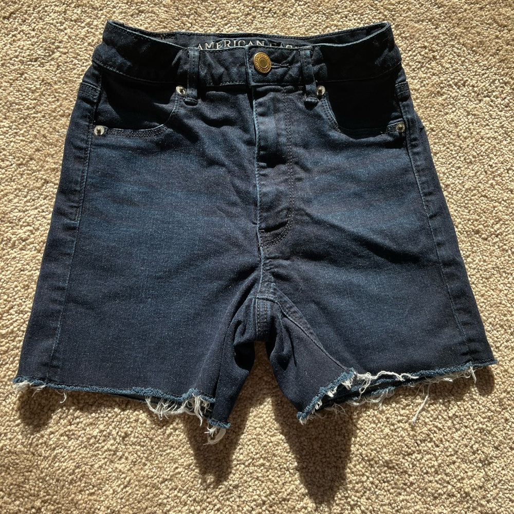 American Eagle Dark Blue Super Stretch Denim Shorts
